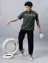 Bold Comfort: Men's Oversize Printed Cotton T-Shirt Blue